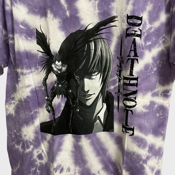 NWT Urban Outfitters Death Note Light & Ryuk Tie Dye T-Shirt Size L Purple Anime - Picture 7 of 16